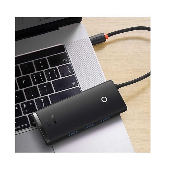 USB-хаб Baseus Lite Series 4-Port USB-A HUB Adapter (USB-A to USB 3.0*4) 25cm Black WKQX030001 фото