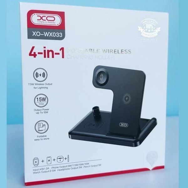 Беспроводное зарядное устройство XO WX033 Fast Charge 15W Черное 209-00155 фото