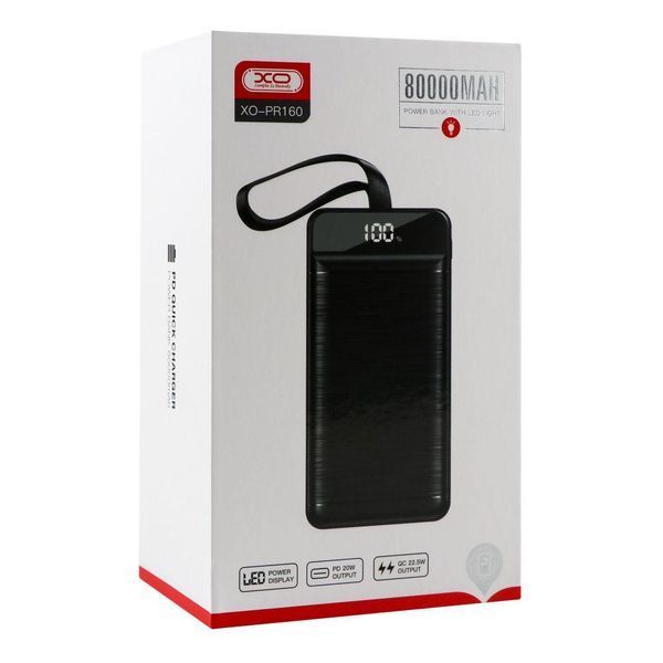 Power Bank XO PR160 QC22.5W PD20W 80000 mAh Чорний 656-01490 фото