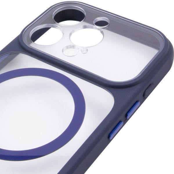 Чехол TPU+PC GETMAN Moon Clear with MagSafe для Apple iPhone 15 Pro (6.1") Blue 656-08425 фото