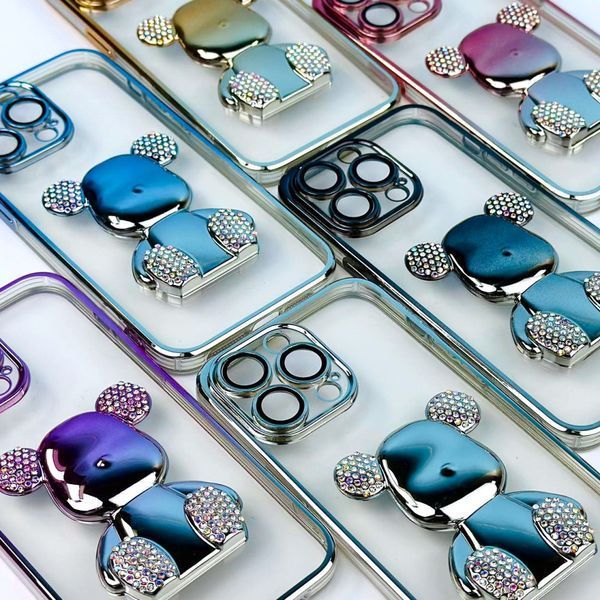 Чехол Bear Gradient Diamond для iPhone 14 Silver 208-04599 фото