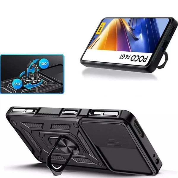 Ударостійкий чохол Camshield Serge Ring для Xiaomi Poco F4 GT Black 777-04531 фото