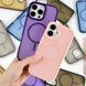Силіконовий чохол Matte Color Case With Magnetic Thin Circle для iPhone 16 Pink 214-03078 фото 4