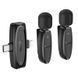 Бездротова мікрофонна система HOCO L15 dual-mic (iP/Type-C) Black 6942007638623 фото 1