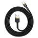 Кабель Baseus Cafule Cable USB For Lightning 2.4A 1m Gold+Black CALKLF-BV1 фото 1