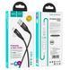 Кабель HOCO U93 USB to iP 2.4A, 1.2m, nylon, aluminum connectors, light indicator, Black 6931474732132 фото 6