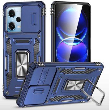 Ударопрочный чехол Camshield Army Ring для Xiaomi Redmi 12 / Poco M6 Pro 5G Navy Blue 777-05015 фото