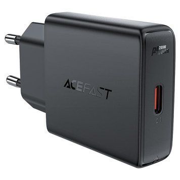 Сетевое зарядное устройство ACEFAST A65 PD20W GaN single USB-C ultra-thin charger Black 6974316282686 фото
