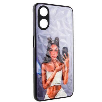 TPU+PC чехол Prisma Ladies для Oppo A58 4G Black in White 777-07180 фото