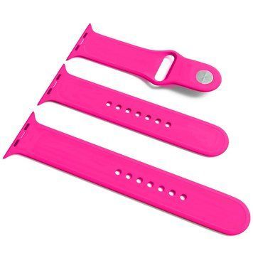 Силіконовий ремінець для Apple Watch Sport Band 38/40/41/42mm(ser.10) (S/M & M/L) 3pcs Barbie pink 212-01207 фото