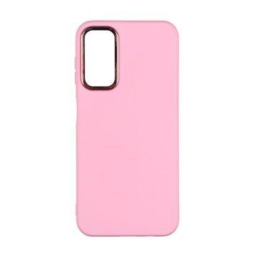 Чехол Silicone Cover Metal frame для Samsung Galaxy A14 4G (A145) / A14 5G (A146) Light pink 208-03412 фото