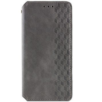 Кожаный чехол-книжка GETMAN Cubic для Xiaomi Redmi 14C / Poco C75 Серый 555-01650 фото