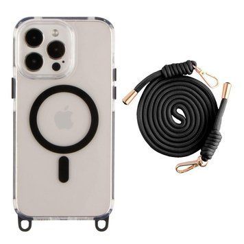 Чехол TPU+PC LanyardCase with MagSafe для iPhone 13 Pro Max Black 214-03137 фото