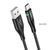 Кабель HOCO U93 USB to Type-C 3A, 1.2m, nylon, aluminum connectors, light indicator, Black 6931474732170 фото