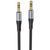Аудiокабель HOCO UPA26 3.5mm male to 3.5mm male, nylon braid, 1m, Black 6942007608800 фото