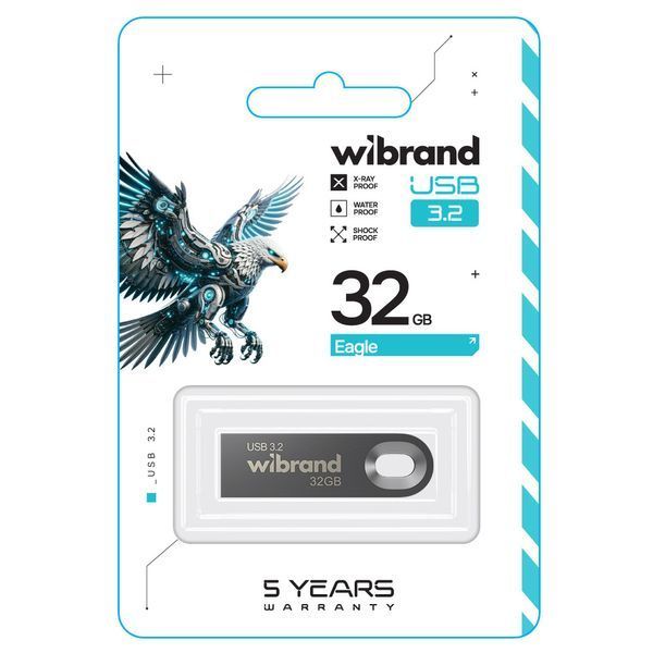 Флеш-накопитель Wibrand USB 3.2 Gen1 Eagle 32GB Grey WI3.2/EA32U10G фото