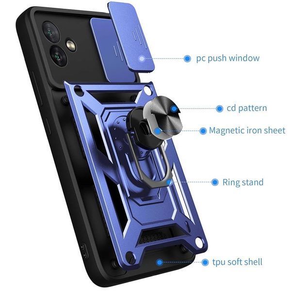Ударопрочный чехол Camshield Serge Ring для Samsung Galaxy A04 Blue 777-04543 фото