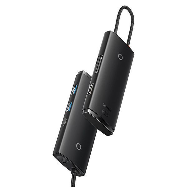 USB-хаб Baseus Lite Series 6-Port Type-C HUB Docking Station (Type-C to HDMI+USB3.0*2+PD+SD/TF) Black WKQX050101 фото
