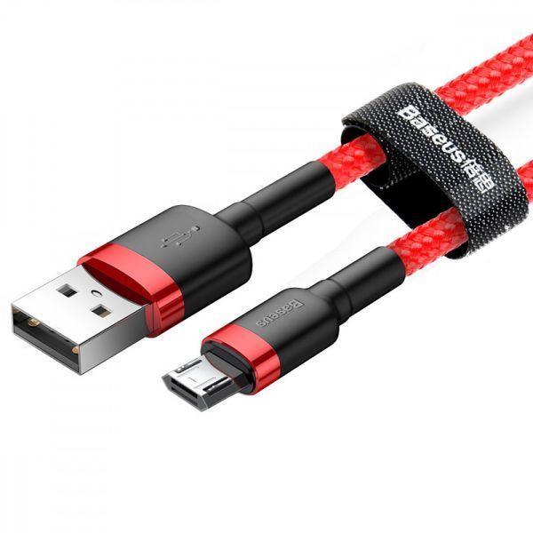 Дата кабель Baseus Cafule USB to MicroUSB Cable 2.4A (1m) (CAMKLF-B) Красный ILSO-00000034278-3 фото