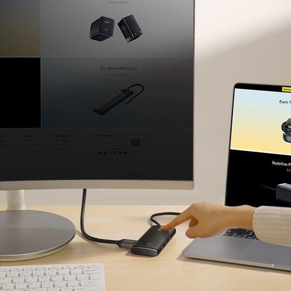 USB-хаб Baseus Lite Series 6-Port Type-C HUB Docking Station (Type-C to HDMI+USB3.0*2+PD+SD/TF) Black WKQX050101 фото