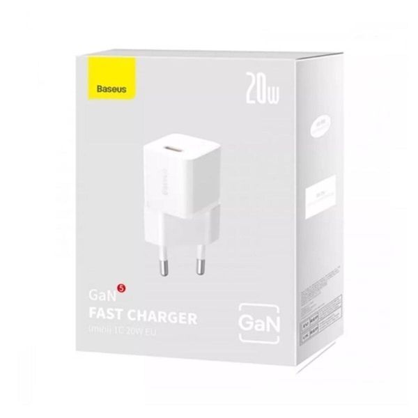 Сетевое зарядное устройство Baseus GaN5S Fast Charger 1C 20W EU Moon White 656-01287 фото