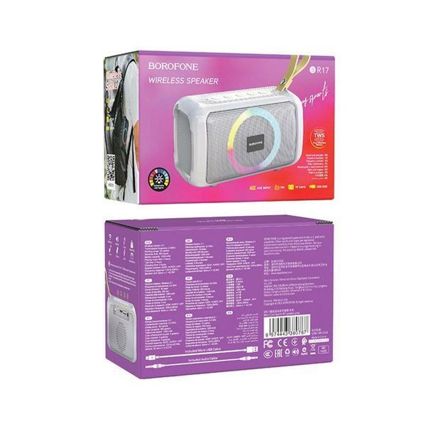 Портативна колонка BOROFONE BR17 Cool sports wireless speaker Grey 656-00684 фото