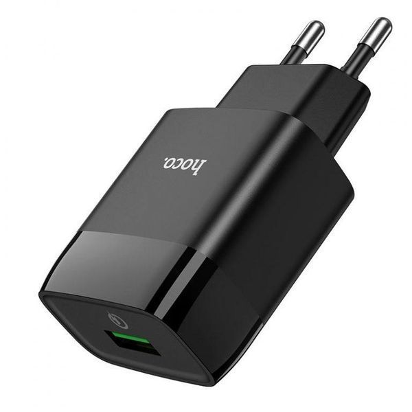 Мережевий зарядний пристрій HOCO C72Q Glorious single port QC3.0 charger 18W Black 6931474732507 фото