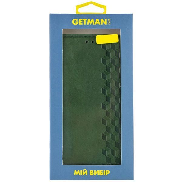 Кожаный чехол-книжка GETMAN Cubic для Samsung Galaxy A14 4G/5G Зелёный 555-01850 фото