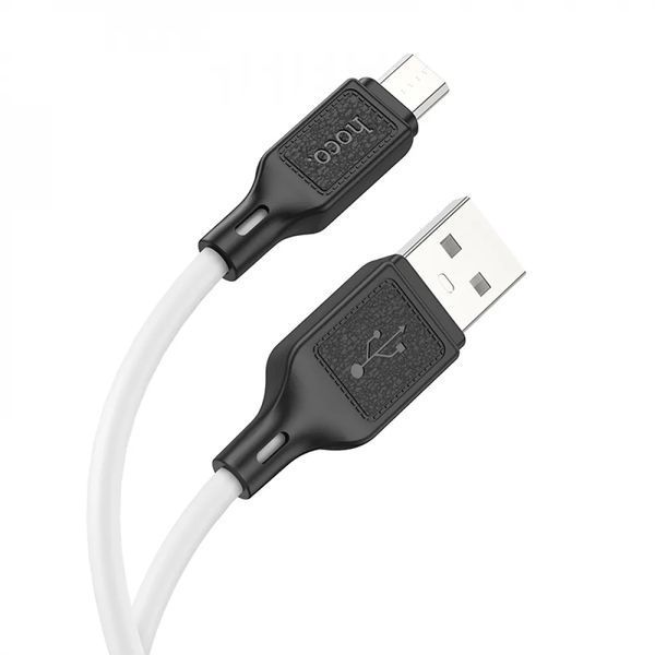 Кабель HOCO X90 Cool silicone charging data cable for Micro White 6931474788436 фото