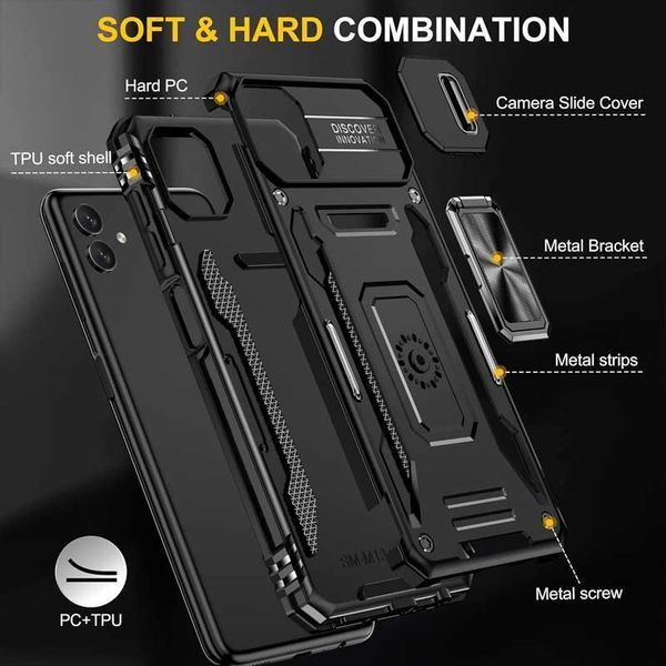 Ударостійкий чохол Camshield Army Ring для Samsung Galaxy A06 Black 777-04965 фото