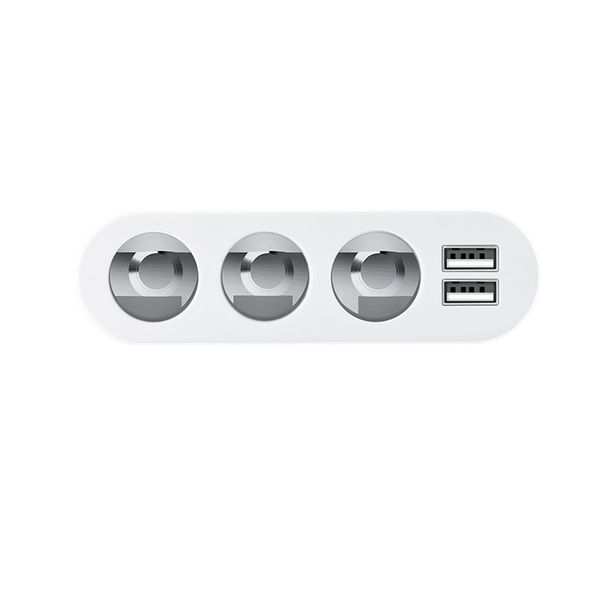 Автомобильное зарядное устройство HOCO Z13 LCD one-pull-three car charger Silver 6957531050896 фото