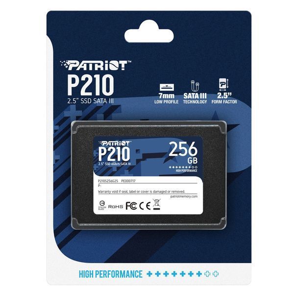 Накопитель SSD Patriot P210 256GB 2.5" 7mm SATAIII 3D QLC P210S256G25 фото