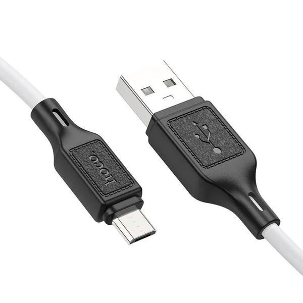 Кабель HOCO X90 Cool silicone charging data cable for Micro White 6931474788436 фото