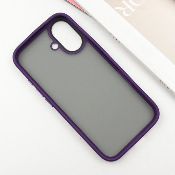 TPU+PC чохол Metal Buttons для Apple iPhone 16 (6.1") Темно-фиолетовый 777-08257 фото
