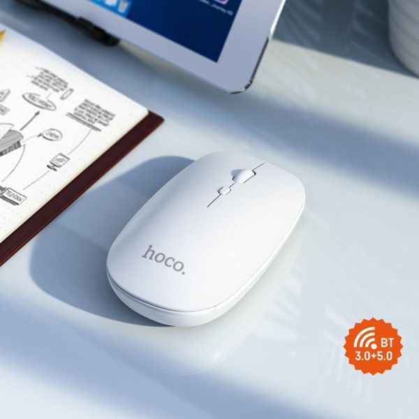 Манипулятор мышь HOCO GM15 Art dual-mode business wireless mouse White 656-03228 фото