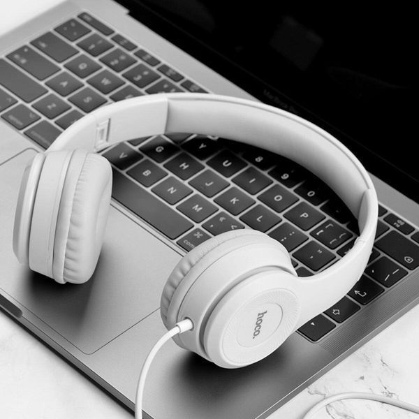 Навушники HOCO W21 Graceful charm wire control headphones Gray 656-01039 фото