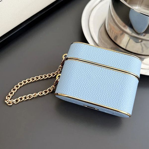 Шкіряний футляр Suitcase для навушників AirPods 3 Blue 203-00351 фото