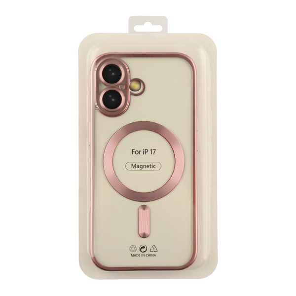 Чехол TPU Metallic Chrome Full Camera with Magsafe для iPhone 17 Chrome Rose 214-04604 фото