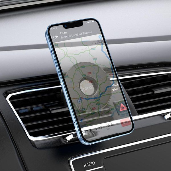 Держатель для мобильного HOCO CA112 Excelle air outlet ring magnetic car holder Black 656-00475 фото