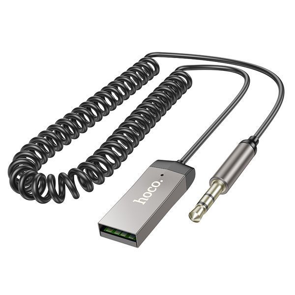 Bluetooth-ресивер HOCO E78 Benefit car AUX BT receiver with cable Black Metal Gray 6942007605663 фото