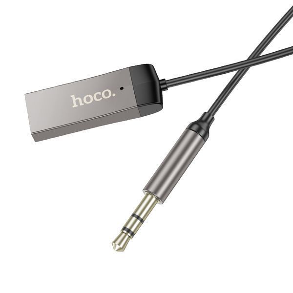 Bluetooth-ресивер HOCO E78 Benefit car AUX BT receiver with cable Black Metal Gray 6942007605663 фото