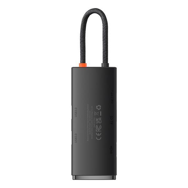 USB-хаб Baseus Lite Series 6-Port Type-C HUB Docking Station (Type-C to HDMI+USB3.0*2+PD+SD/TF) Black WKQX050101 фото