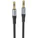 Аудiокабель HOCO UPA26 3.5mm male to 3.5mm male, nylon braid, 1m, Black 6942007608800 фото 1