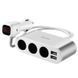 Автомобильное зарядное устройство HOCO Z13 LCD one-pull-three car charger Silver 6957531050896 фото 1