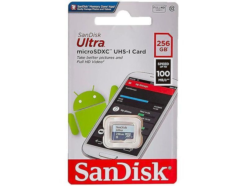 Карта памяти microSDXC (UHS-1) SanDisk Ultra 256Gb class 10 A1 (100Mb/s) SDSQUNR-256G-GN3MN фото