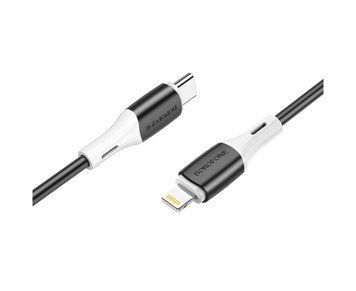 Кабель BOROFONE BX79 Type-C to iP 3A, 20W, 1m,, silicone, silicone connectors, Black 6974443384727 фото