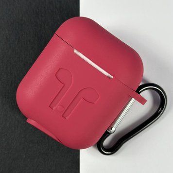Силіконовий чохол із карабіном для навушників AirPods Pro Amaranth 203-00501 фото