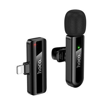 Беспроводная микрофонная система HOCO L20 Fair (Lightning) Black 6942007655484 фото