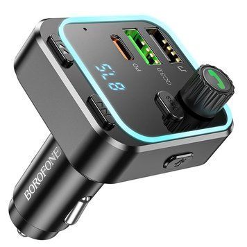 АЗУ FM модулятор Borofone BC53 Highway PD20W+QC3.0 (2USB-A/1C) Black ILSO-00000067812-1 фото
