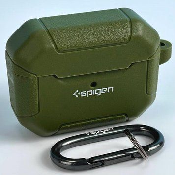 Футляр для наушников с карабином для AirPods Pro Leather Armor Carabin Army Green 203-00451 фото